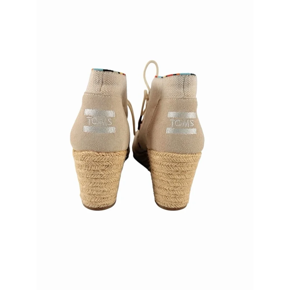 Toms Desert Wedge Whisper Burlap Suede Espadrille Booties 7